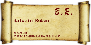 Balozin Ruben névjegykártya